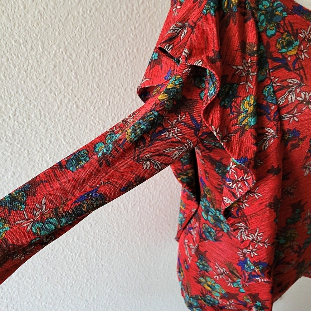 Free People Women's Dock Street Red Floral Combo Top - Picture 13 of 16